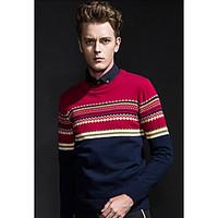 mens going out casualdaily holiday regular pullover solid round neck l ...