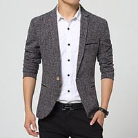 mens casual work pure long sleeve regular blazer cotton