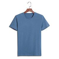 mens plus size simple summer t shirt solid round neck short sleeve cot ...