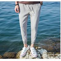 mens mid rise strenchy active pants simple wide leg solid