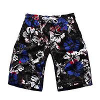 Men\'s Mid Rise Micro-elastic Loose Pants, Active Relaxed Floral Floral