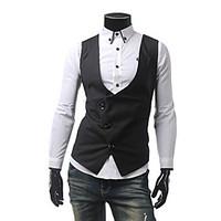 mens casualdaily simple spring suit solid v neck long sleeve regular c ...