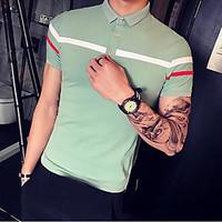 mens casualdaily simple t shirt print shirt collar short sleeve cotton ...