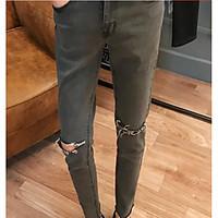 mens mid rise micro elastic skinny pants simple slim solid