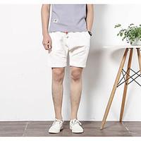 mens mid rise micro elastic loose pants simple relaxed slim solid