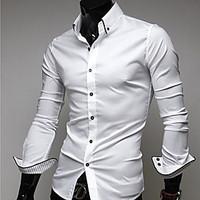 mens fashon casual long sleeve slim shirt