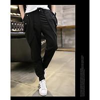 mens mid rise micro elastic chinos pants vintage loose solid