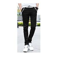 mens high rise strenchy chinos pants vintage slim solid