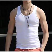 mens casualdaily simple tank top solid round neck sleeveless cotton mo ...