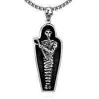 Men\'s Pendant Necklaces Stainless Steel Skull / Skeleton Unique Design Dangling Style Personalized Hip-Hop Rock Euramerican Classic Silver