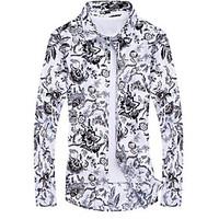 mens holiday simple boho punk gothic shirt floral shirt collar long sl ...