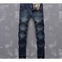 mens mid rise inelastic chinos pants simple loose denim solid