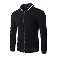 mens casualdaily simple jackets solid round neck long sleeve winter wh ...