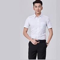mens going out simple summer shirt solid round neck short sleeve polye ...