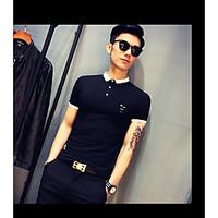 mens casualdaily simple summer shirt print shirt collar short sleeve c ...