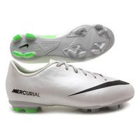 Mercurial Victory IV FG Kids Football Boots Metalic Platinum/Black/ Electric