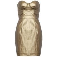 Metallic PU Bandeau Dress