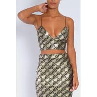 Metallic Dogtooth Co-Ord Top