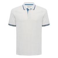 mens contrast trim classic fit polo shirt short sleeves 100 cotton whi ...