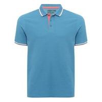 mens contrast trim classic fit polo shirt short sleeves 100 cotton mid ...