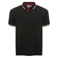 mens contrast trim classic fit polo shirt short sleeves 100 cotton bla ...