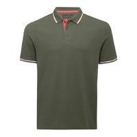 mens contrast trim classic fit polo shirt short sleeves 100 cotton kha ...