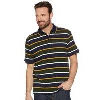 Men\'s Green Stripe Cotton Short Sleeve Polo Shirt G - Green