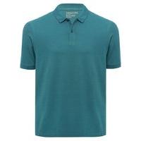 Mens cotton short sleeve button up collar plain jersey polo shirt top - Teal