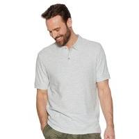 Mens Short Sleeve Plain 100% Cotton Polo Shirt Casual T-shirt - Grey Marl