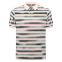 mens short sleeve 100 cotton stripe casual summer polo shirt white