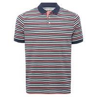 Mens short sleeve 100% cotton stripe casual summer polo shirt - Indigo
