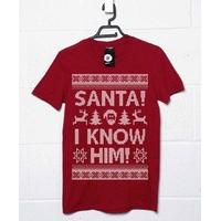 mens funny christmas t shirt santa i know him