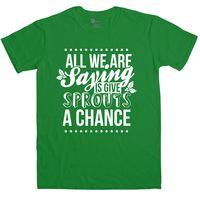 mens funny christmas t shirt give sprouts a chance