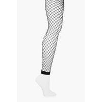 Medium Scale Footless Fishnet Tights - black