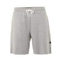 mens roux grey marl raw edge shorts grey