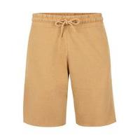 mens brown tan raw hem jersey shorts brown