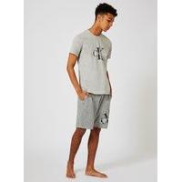 Mens CALVIN KLEIN Grey Logo Loungewear Shorts, Grey