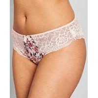 Meghan Pink Floral Satin Brazilian Brief