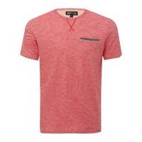 Men\'s Neckline stitch detail crew neck short sleeve cotton t-shirt - Red