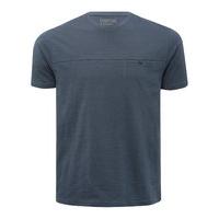 Mens cotton Short sleeve crew neck Chest pocket basic jersey casual Yoke pocket t-shirt - Steel Grey