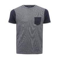 mens bravesoul short sleeve chest pocket pique fabric t shirt navy