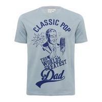 Mens 100% cotton blue short sleeve crew neck greatest dad slogan print t-shirt - Blue