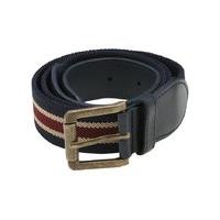 Mens Everyday Bold Red and Navy Stripe Design Casual Woven stretch belt - Multicolour