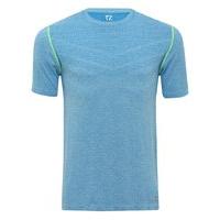 Mens Training Zone mesh t-shirt crew neck short sleeves gym running sports top - Blue