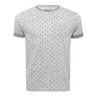 Men\'s D-Struct palm tree print crew neck short sleeve t-shirt 100% cotton - Grey