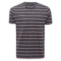 mens short sleeve woven stripe crew neck t shirt navy