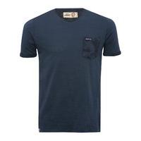 mens tokyo laundry palm pocket print cotton crew neck t shirt navy