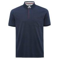 mens zip neck short sleeve cotton polo shirt blue