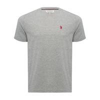 mens us polo association grey embroidered chest emblem cotton rich sho ...