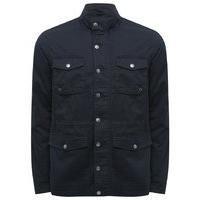Mens long sleeve funnel collar four utility style pockets with stud fastenings jacket - Navy